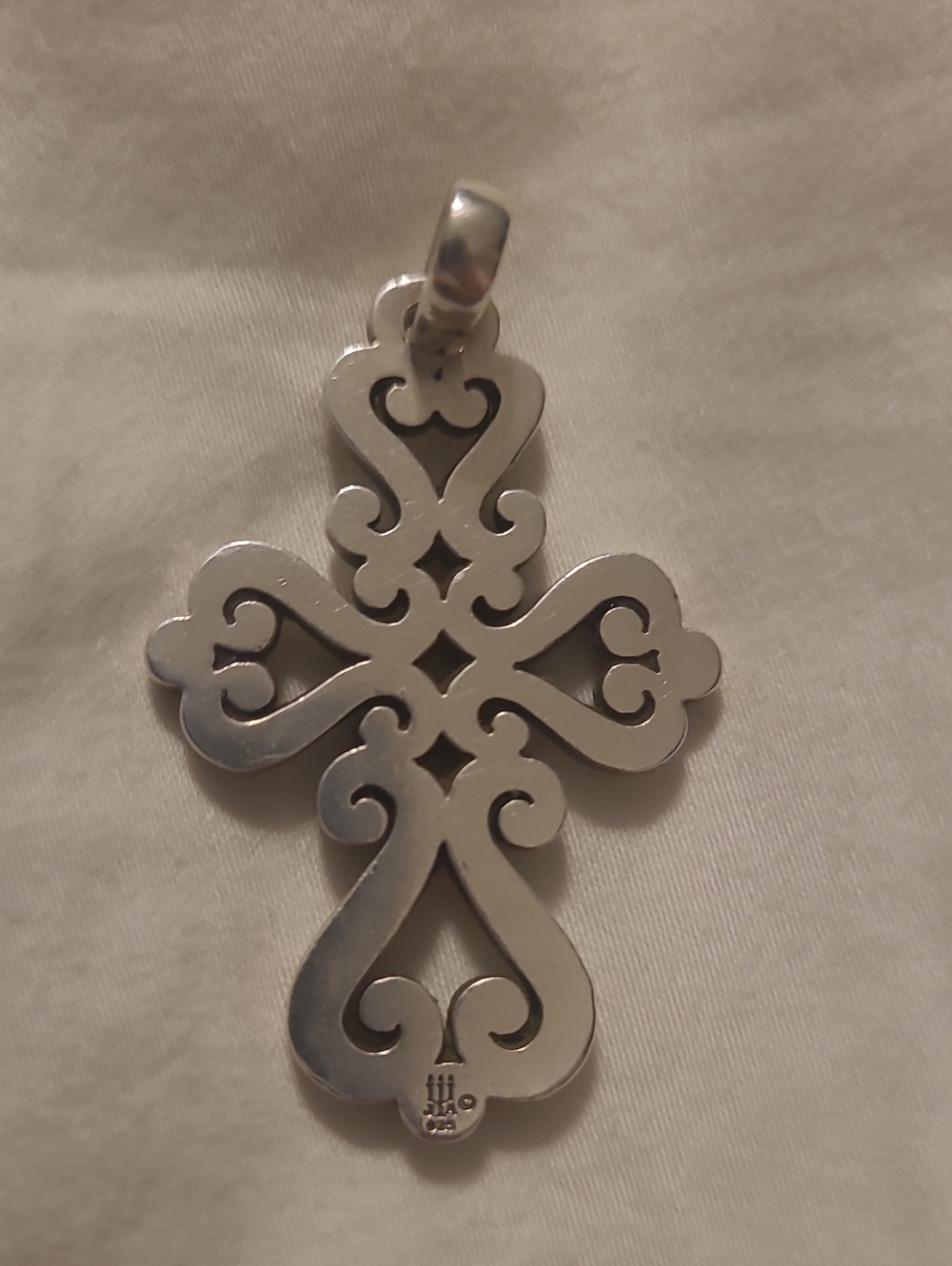Retired James Avery Sterling Silver Scrollwork Cross Pendant